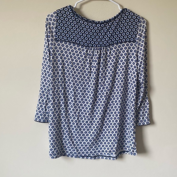 Boden Natasha Blue and White Star Pattern Top - Picture 6 of 8
